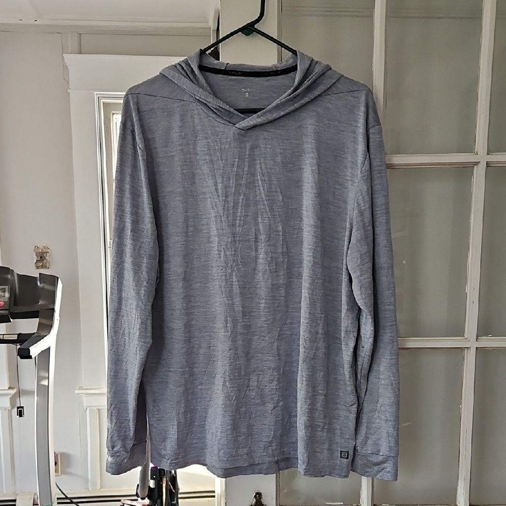 Layer 8 Gray Long Sleeve Tee with Hood